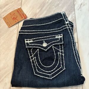 True Religion Indigo Jeans with Contrasting Stitching